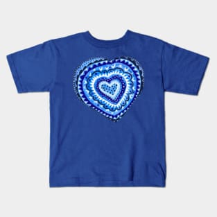 Big Blue Heart Valentine Kids T-Shirt